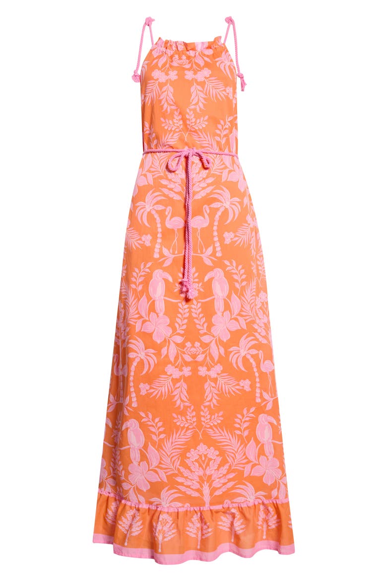 Kimana Floral Halter Maxi Dress, Alternate, color, ORANGE-PINK-MULTI