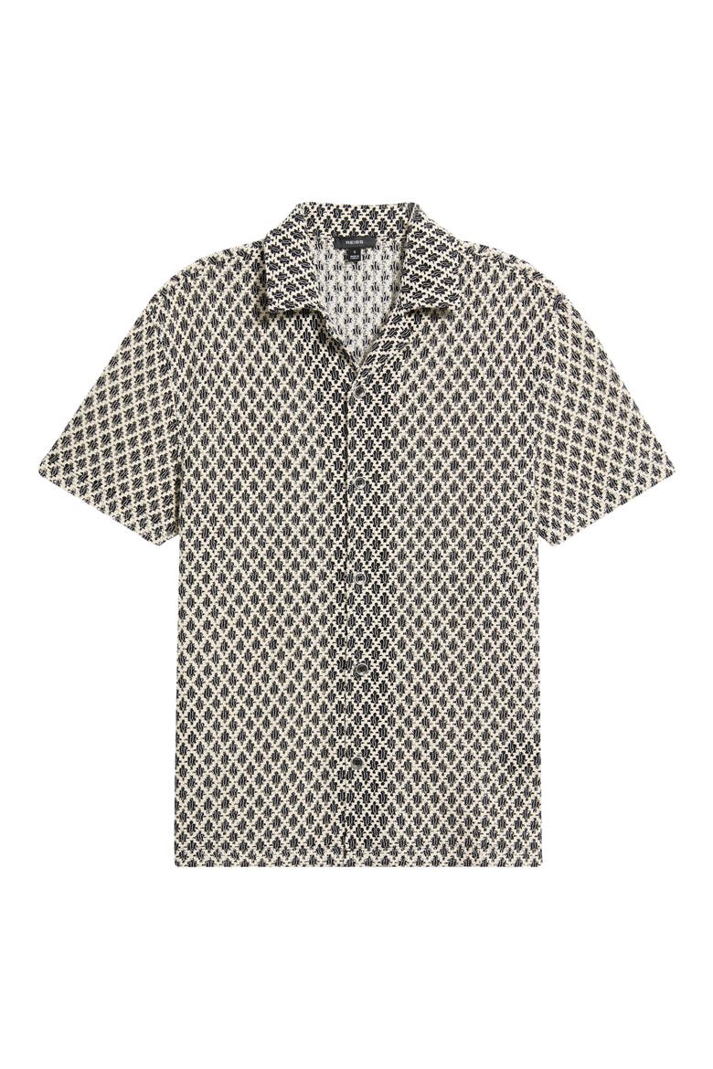 Sterling Crochet Camp Shirt, Alternate, color, NAVY/ WHITE