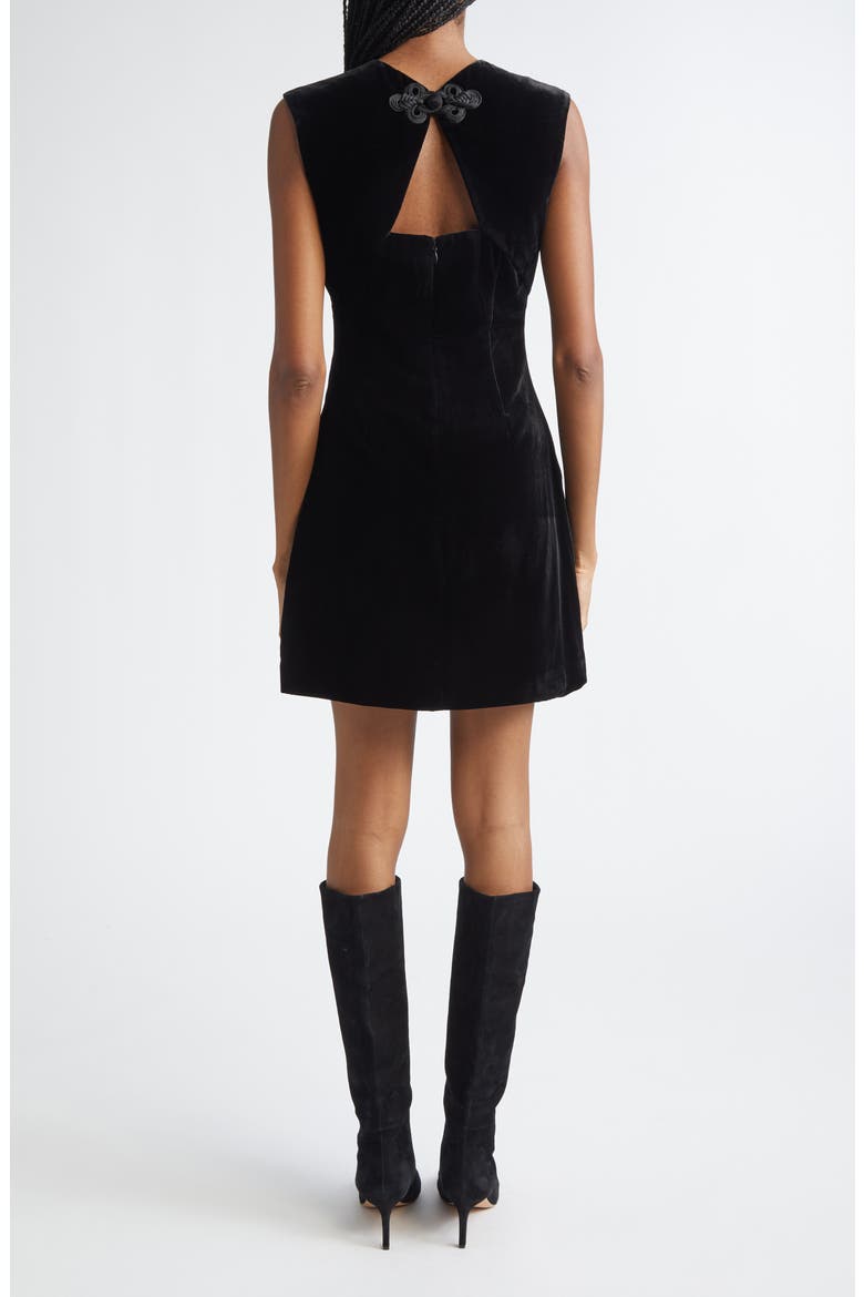 Svetlana Back Cutout Velvet Dress, Alternate, color, BLACK