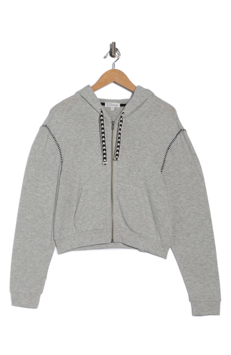 PJ Salvage Cozy 'N Chic Full Zip Hoodie, Alternate, color, Heather Grey