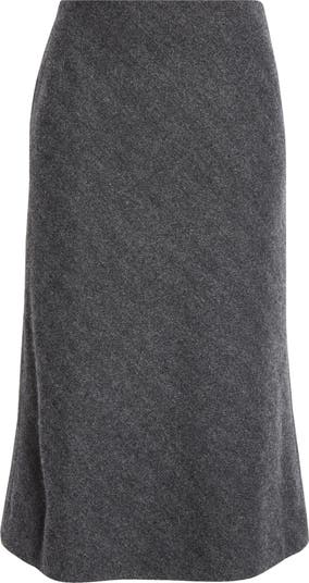 Maison Margiela Wool Herringbone A-line Midi Skirt | Nordstrom