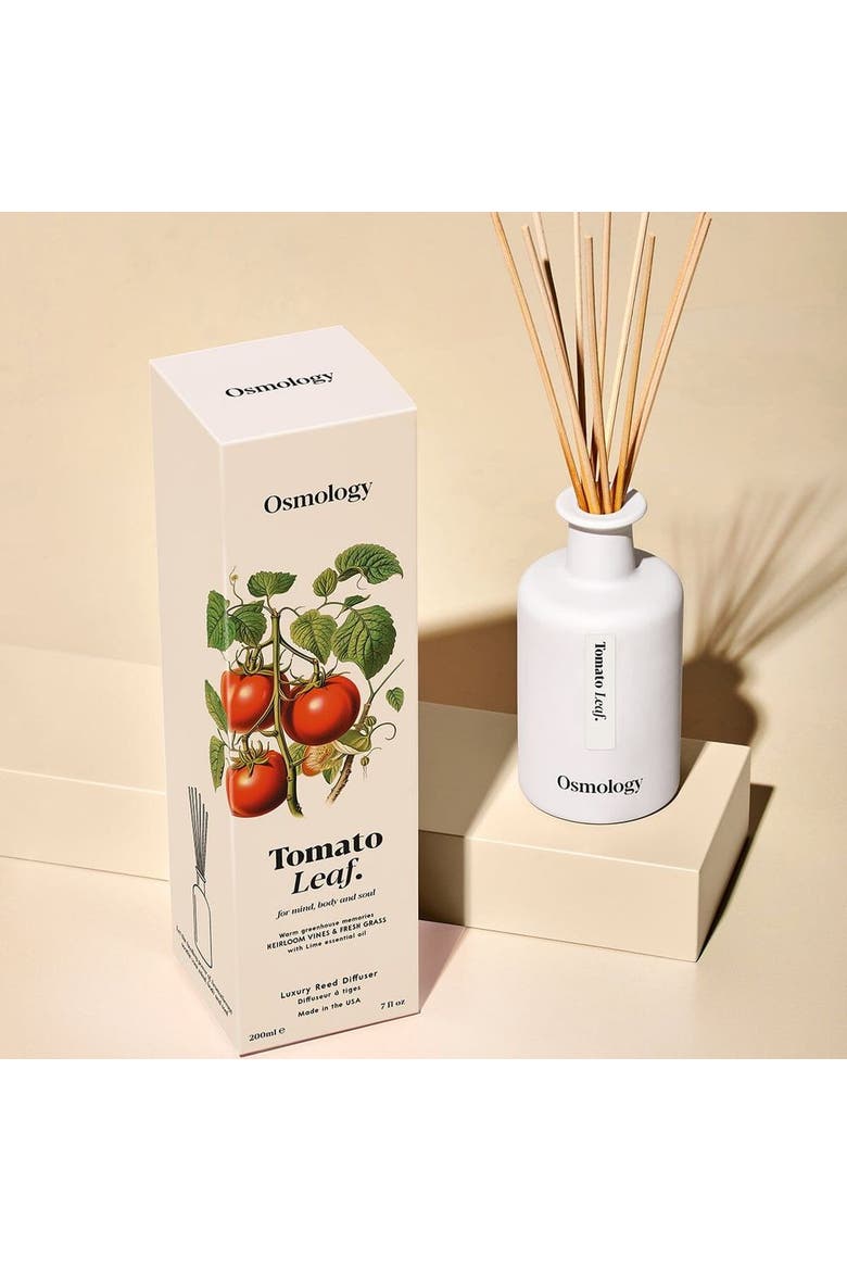 Tomato Leaf Reed Diffuser - Tomato Leaf, Fresh Grass and Lime, Alternate, color, white
