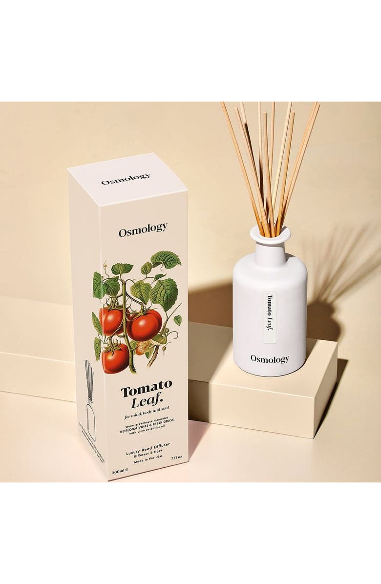 Osmology Tomato Leaf Reed Diffuser - Tomato Leaf, Fresh Grass and Lime, Alternate, color, White