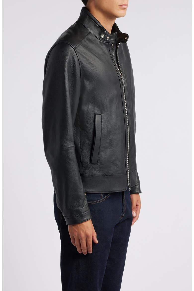 Mansell Leather Jacket, Alternate, color, BLACK
