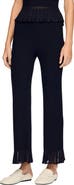 SANDRO Ruffled knit trousers
