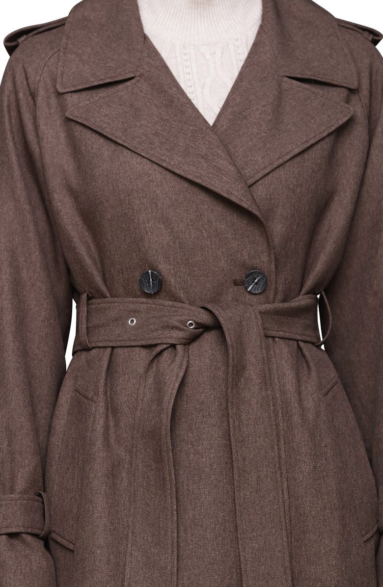 Avec Les Filles Slouchy Double Breasted Trench Coat, Alternate, color, Chickory