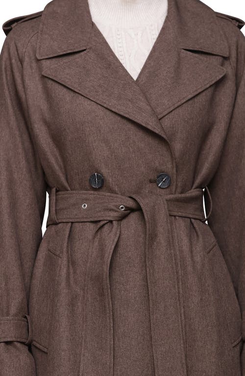 Avec Les Filles Slouchy Double Breasted Trench Coat In Brown