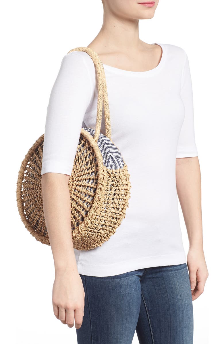 Nordstrom Woven Raffia Circle Bag, Alternate, color,