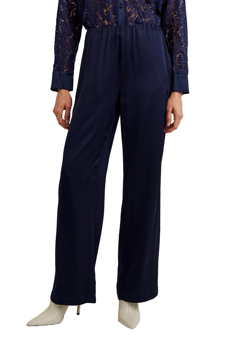 Bella Dahl Sleek Wide Leg Pull-On Pants, Main, color, Midnight Sky