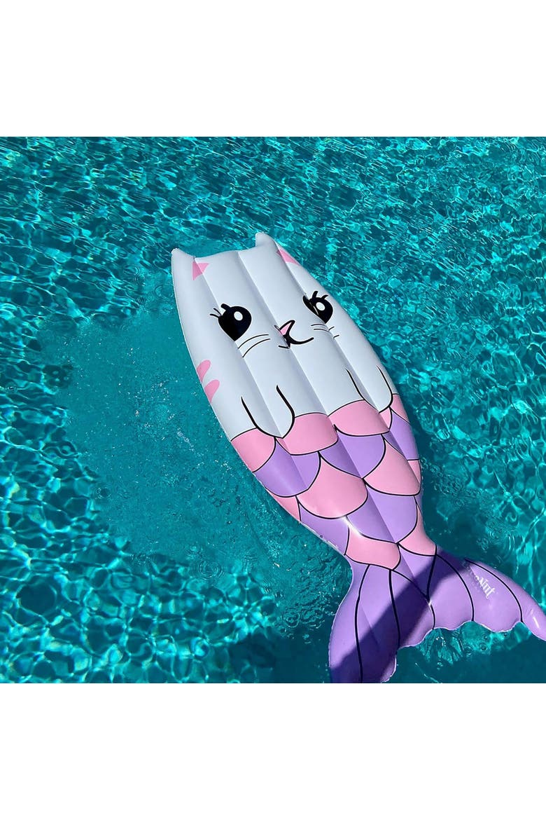 Purrfect Purrmaid Inflatable Pool Float, Alternate, color, Multicolored