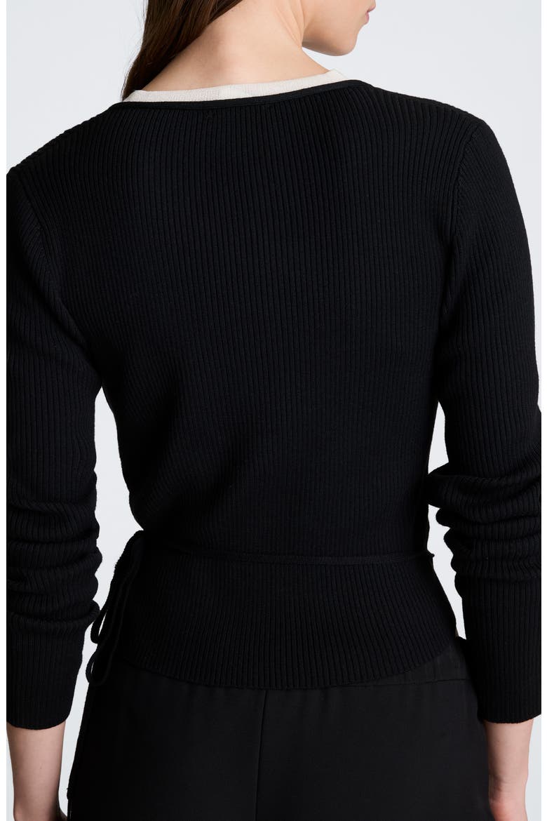 Rib Halter Sweater Set, Alternate, color, BLACK/ OYSTER