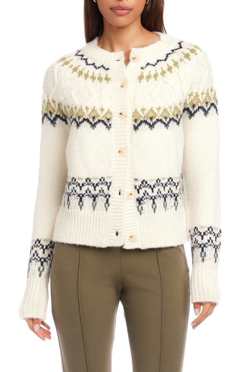 Fifteen Twenty Astrid Fair Isle Cardigan In Multi