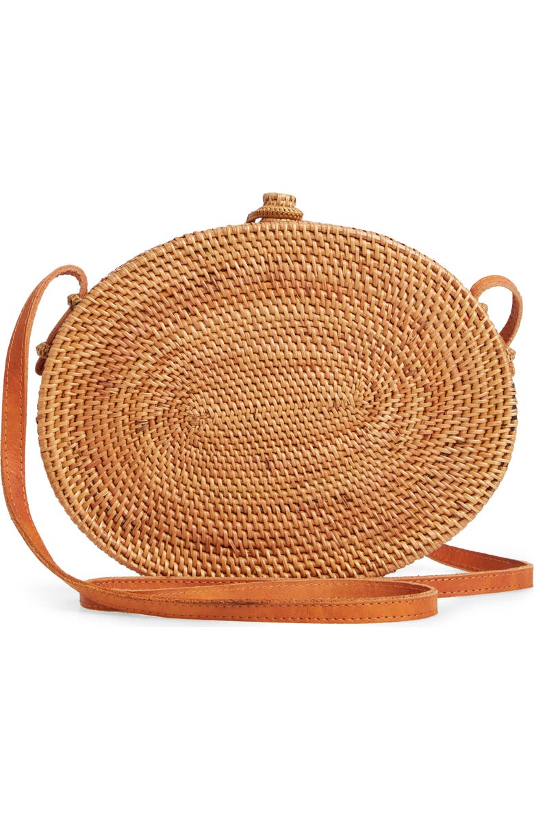 Street Level Oval Rattan Canteen Bag, Alternate, color,