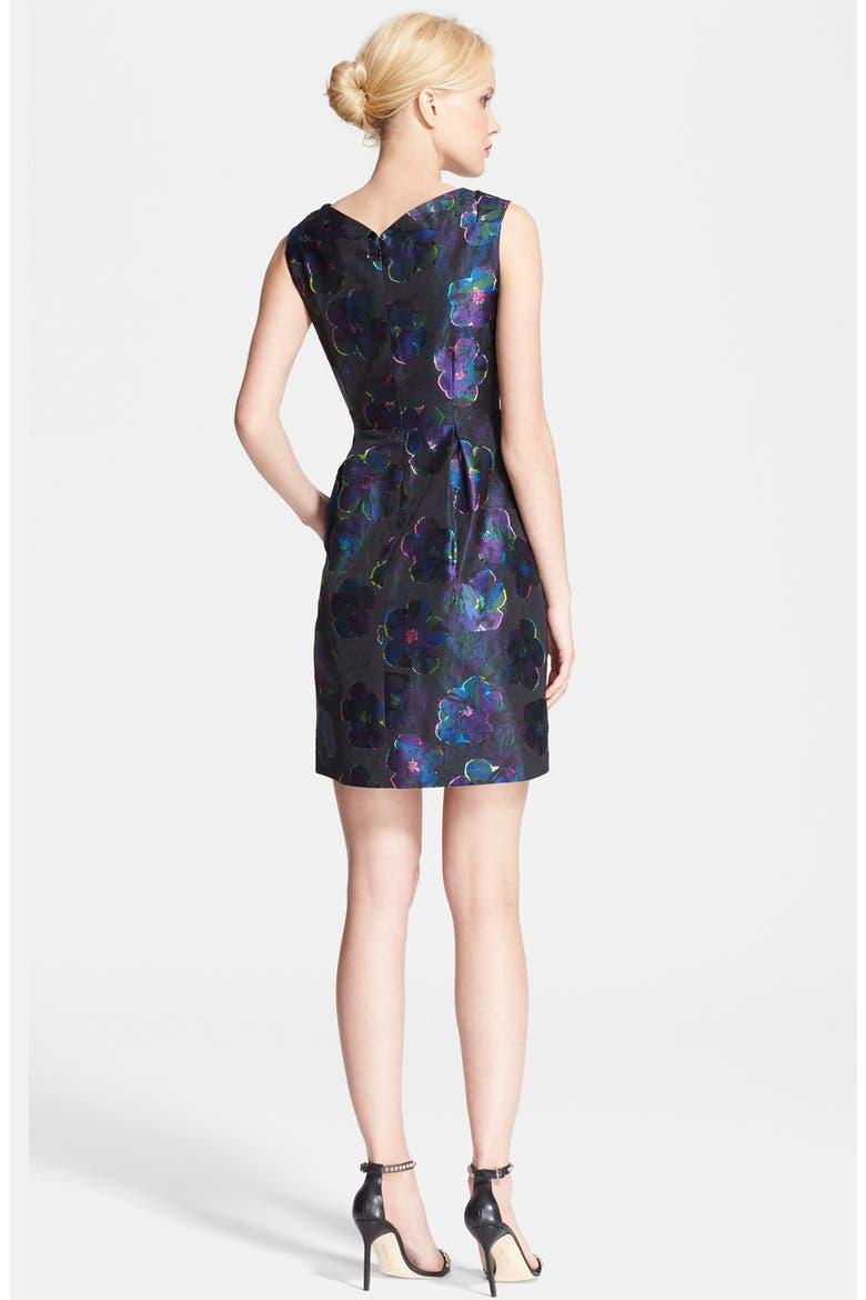 'floral clip dot' fit & flare dress, Alternate, color, MULTI