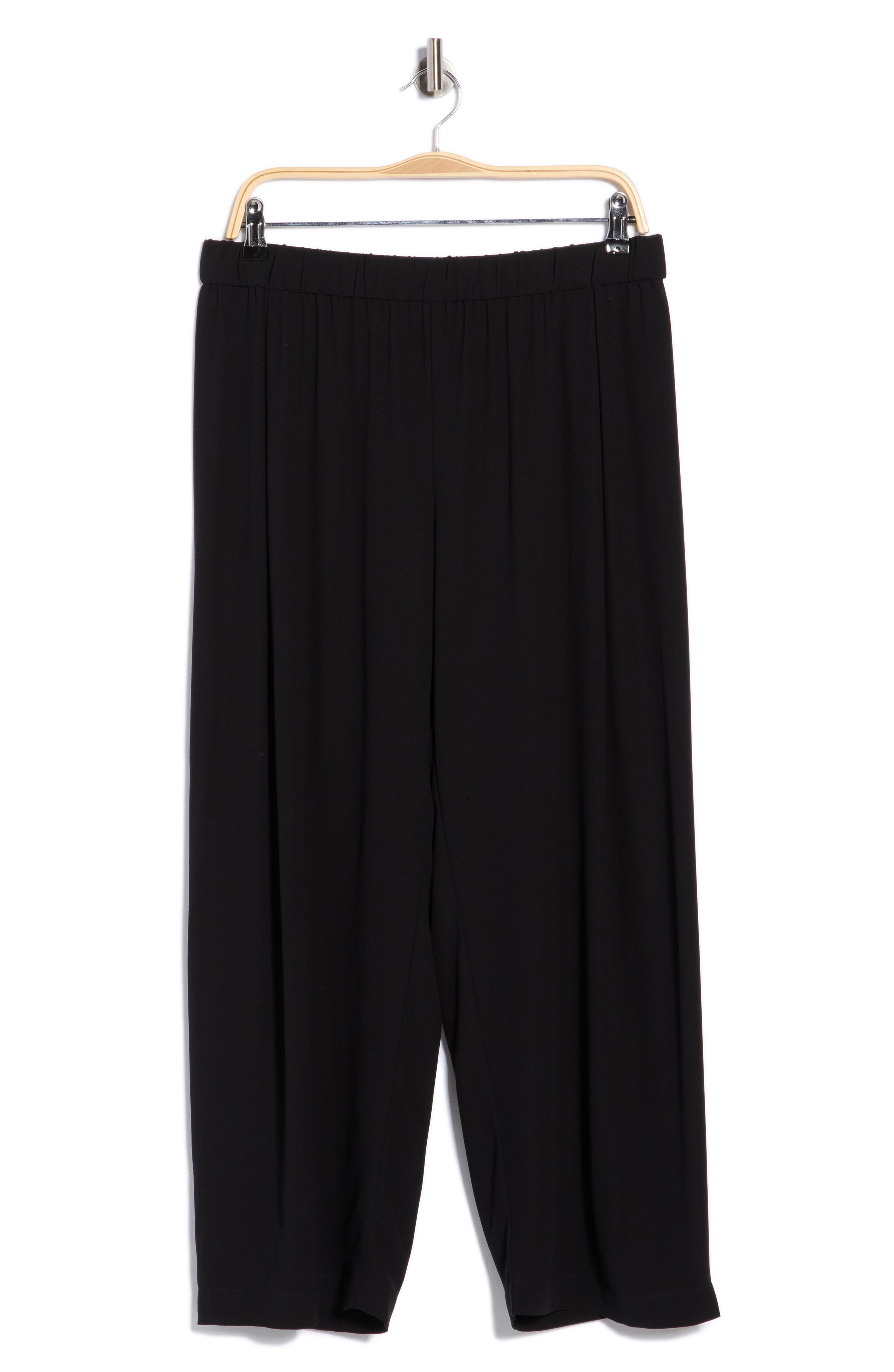 Silk Straight Leg Ankle Pants