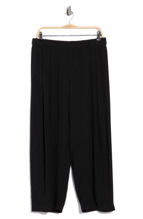 Silk Straight Leg Ankle Pants