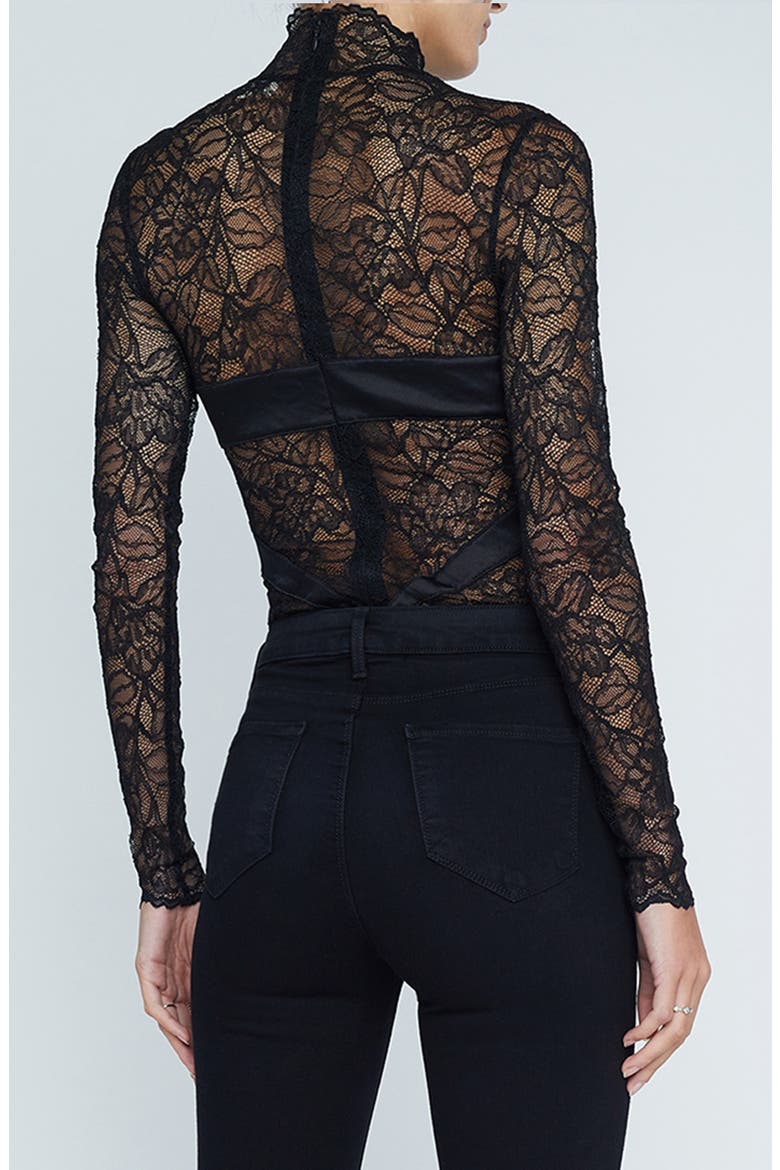 Spritz Lace Bodysuit, Alternate, color, BLACK