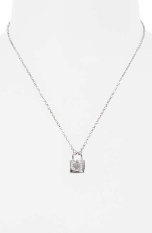 Meshmerise Diamond Padlock Initial Pendant Necklace
