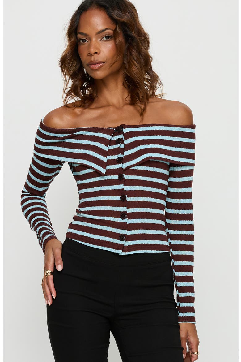Raelena Off Shoulder Long Sleeve Top, Alternate, color, MULTI