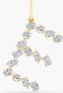 Everlee Multi-Shape Letter "E" Lab Diamond Charm in 14K