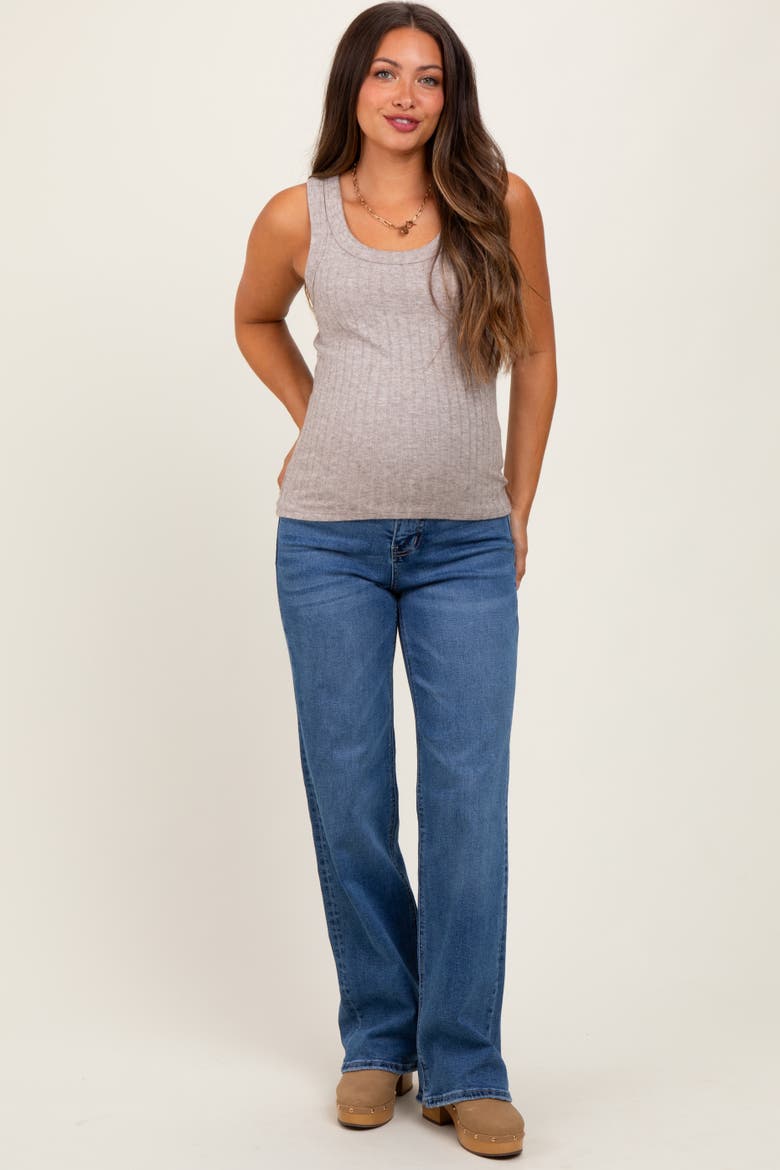 Classic Wash Wide Leg Maternity Jeans, Alternate, color, Navy Blue