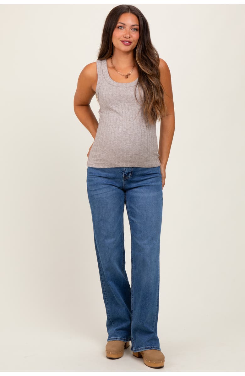 PinkBlush Classic Wash Wide Leg Maternity Jeans, Alternate, color, Navy Blue