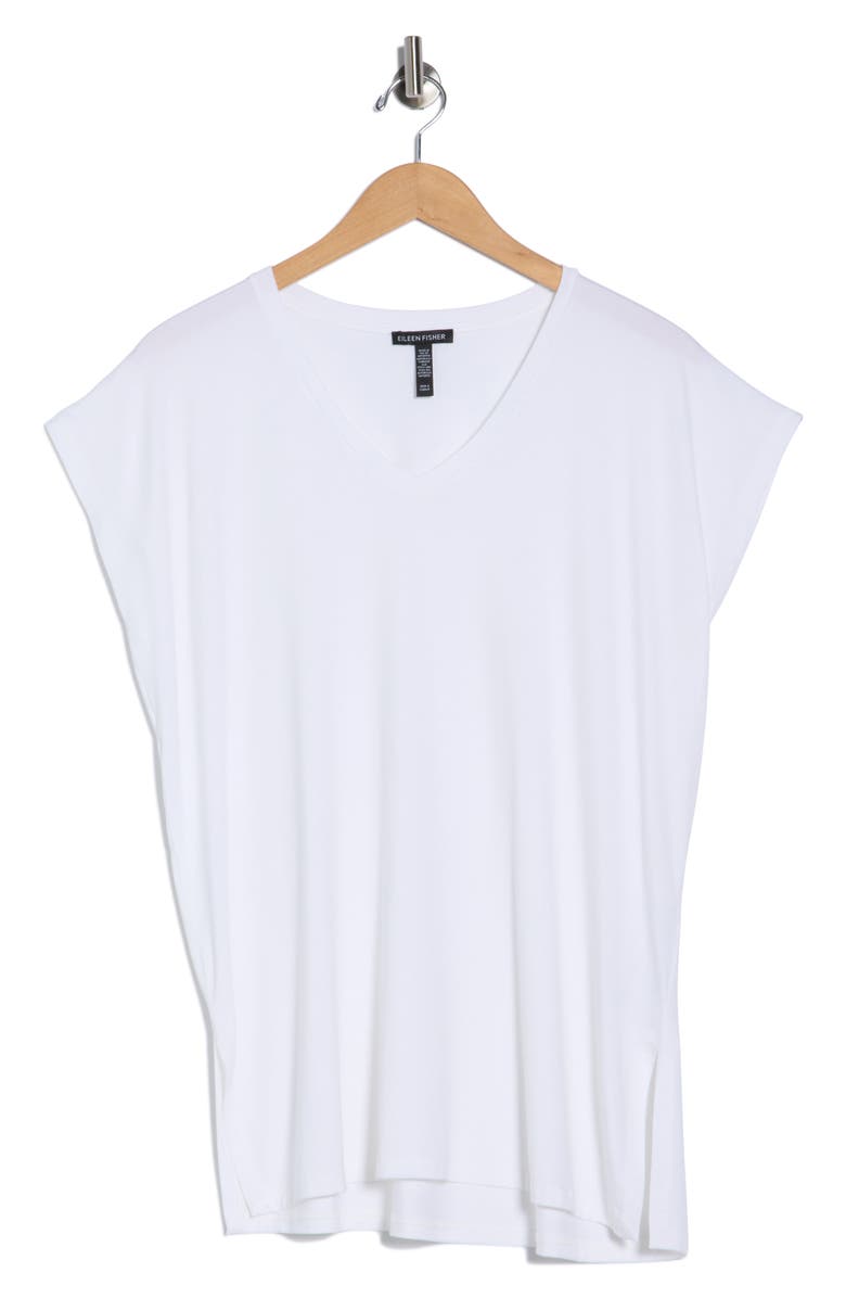 Eileen Fisher V-Neck Boxy Top, Alternate, color, White