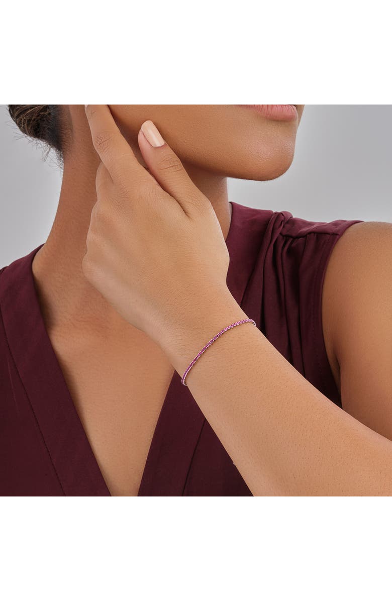 Sterling Forever Fuchsia CZ Slider Bracelet, Alternate, color,