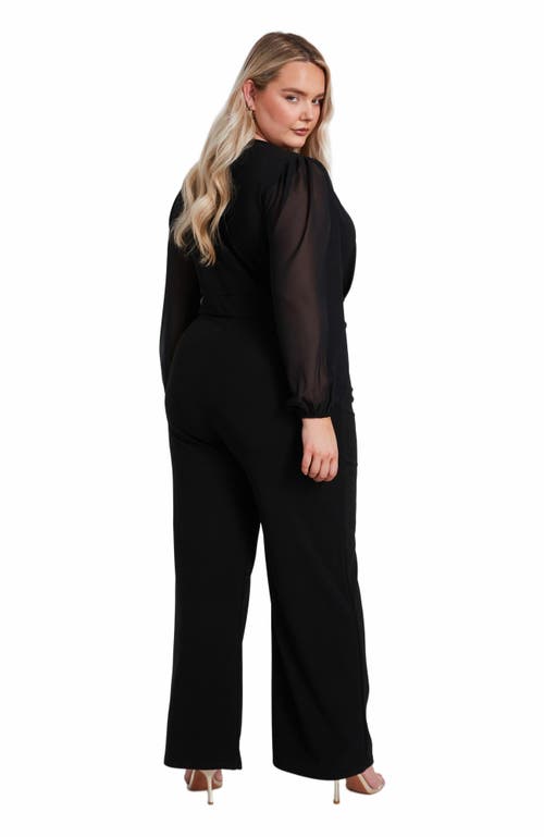 QUIZ QUIZ PLUS SIZE CHIFFON WRAP BUCKLE JUMPSUIT