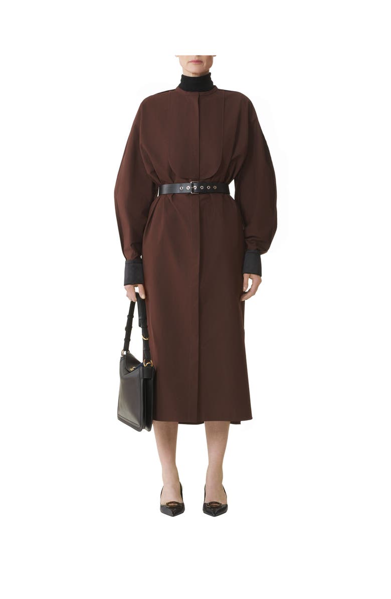 Lanvin Shirt Dress In Cotton Popelin, Alternate, color, Mocca