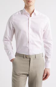 Jack Victor Danforth Stretch Cotton & Linen Blend Dress Shirt