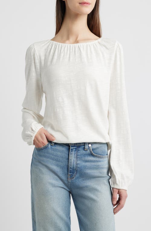 Caslonr Caslon(r) Gathered Neck Top In Ivory Cloud