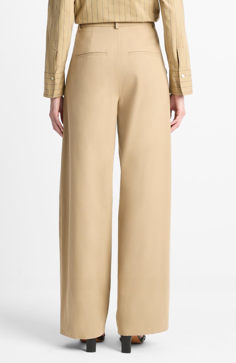 Vince Pleated Stretch Cotton Pants, Alternate, color, Fawn