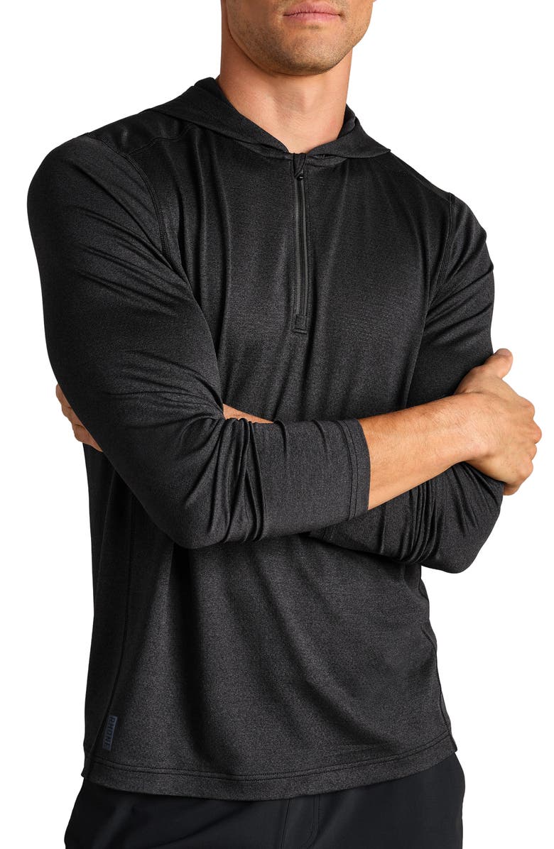 Rhone Invictus Training Quarter Zip Hoodie, Main, color, Black