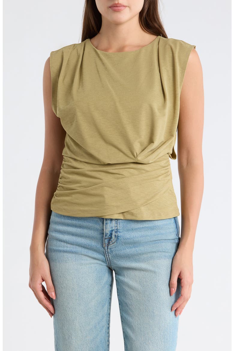 Sleeveless Gathered Top, Main, color, SAGE