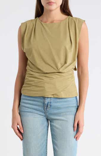 DKNY Sleeveless Gathered Top
