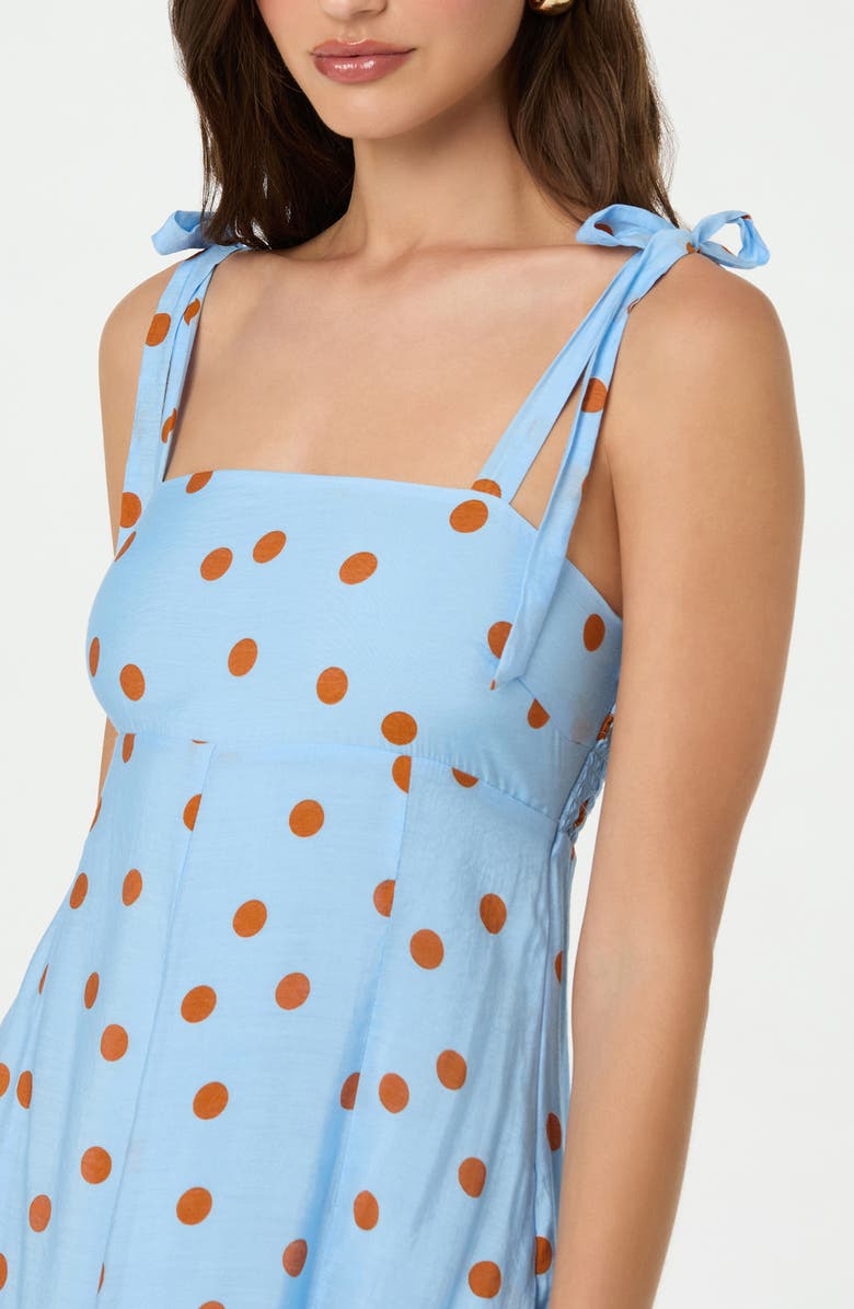 ASTR the Label Lilliana Polka Dot Sundress, Alternate, color, Blue Rust Polkadot