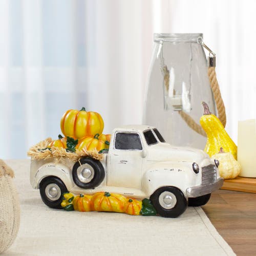 Northlight Truck Full Of Pumpkins And Hay Thanksgiving Decoration In Multi