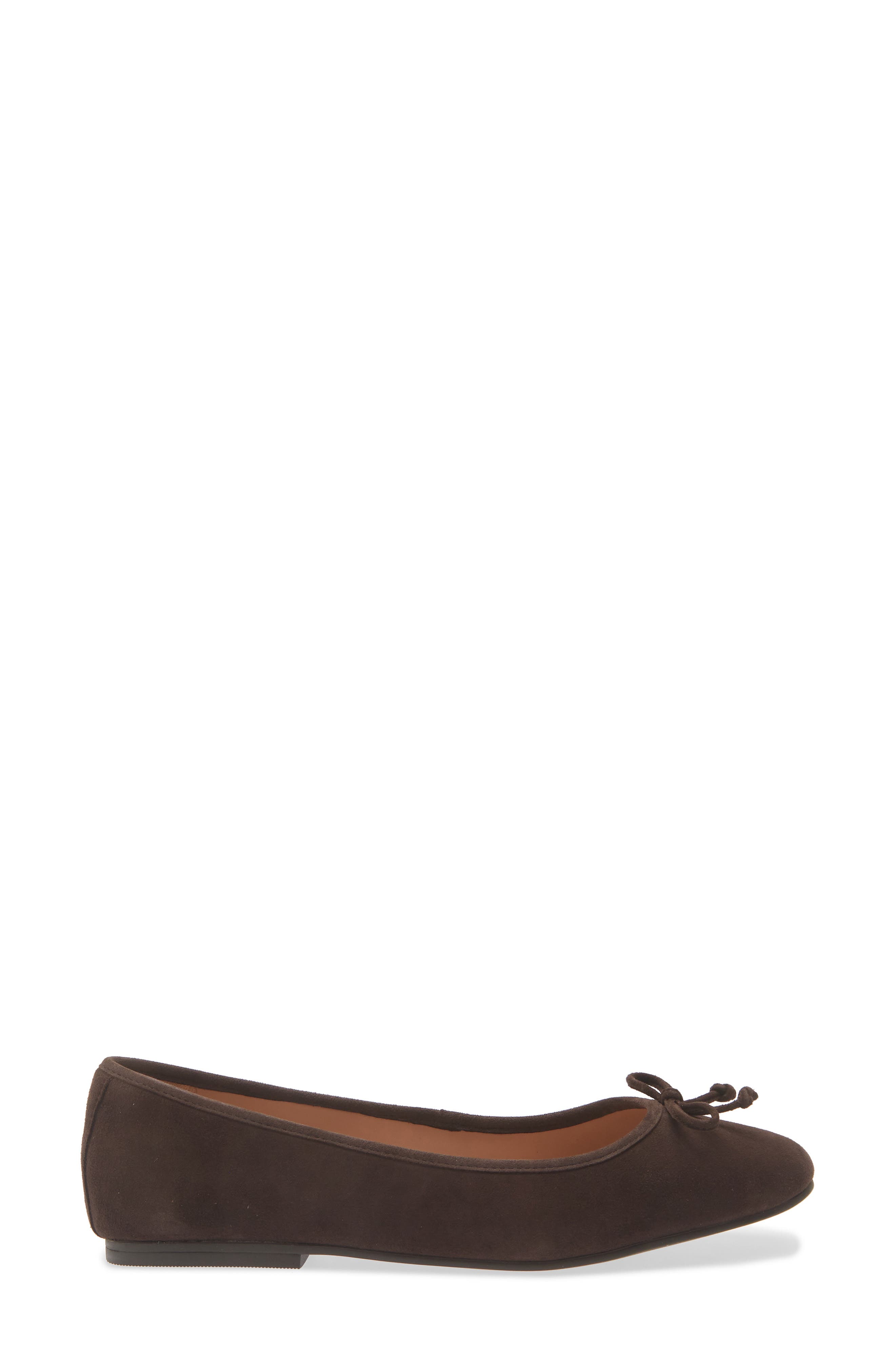 Yara Ballet Flat, Alternate, color, DARK CHOCOLATE SUEDE