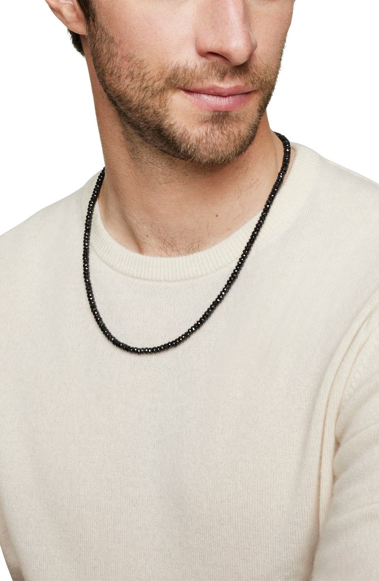 David Yurman Men's Spiritual Beads Necklace in Sterling Silver, 5mm, Alternate, color, Silver/ Black Spinel