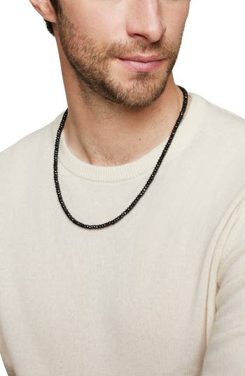 Sterling Silver David Yurman Mens Black Necklace Black Spinel