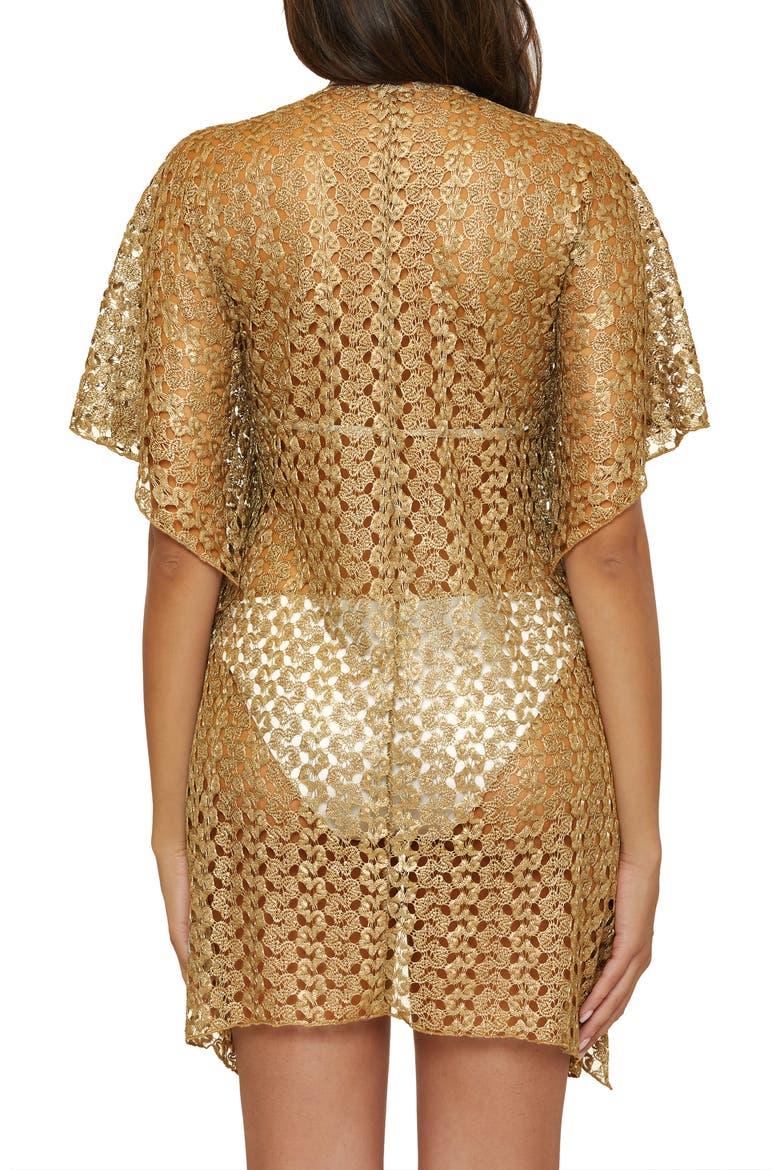 Lustre Open Knit Cover-Up Tunic, Alternate, color, ANTIQUE GOLD
