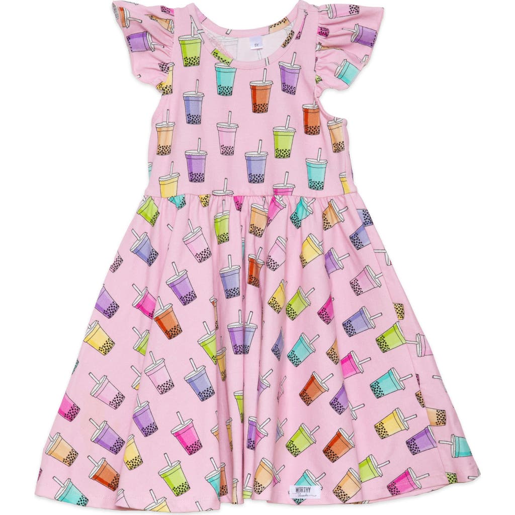 Worthy Threads Girls Racer Back Dress In Boba
