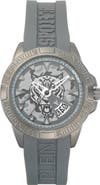 PLEIN SPORT Touchdown Silicone Strap Watch, 44mm