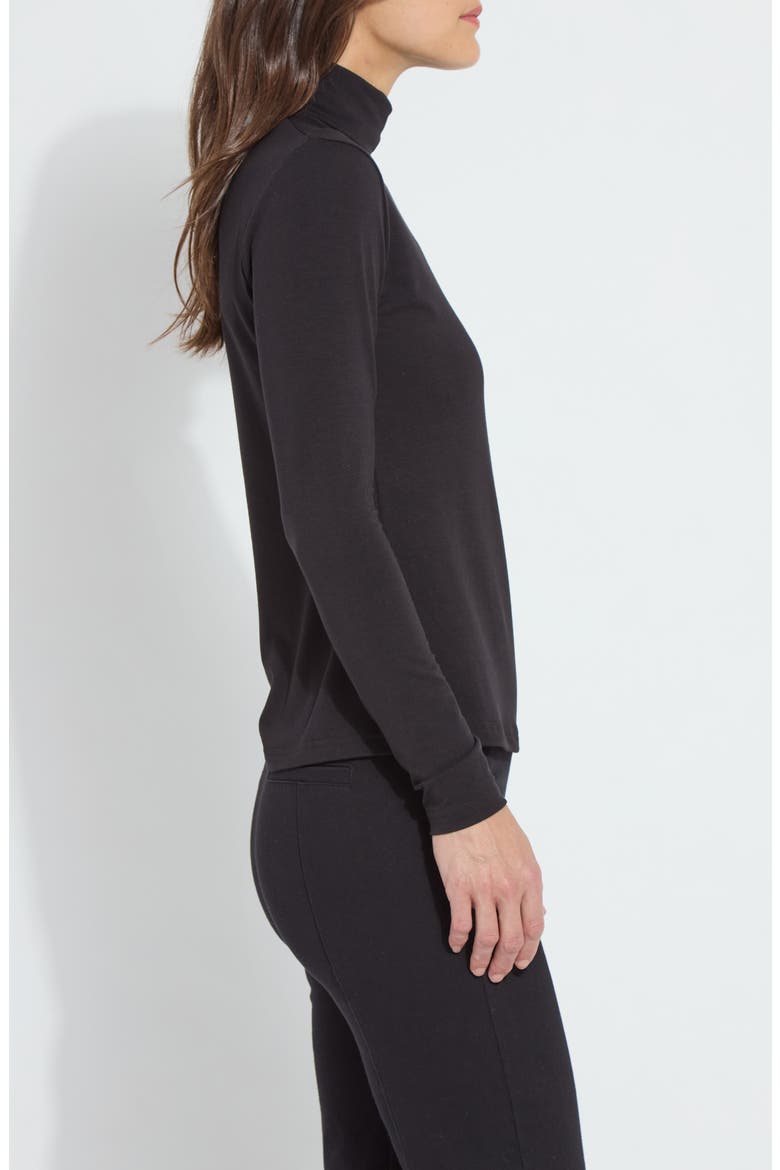 'Lyssentials Essential Long Sleeve Turtleneck Top, Alternate, color, BLACK