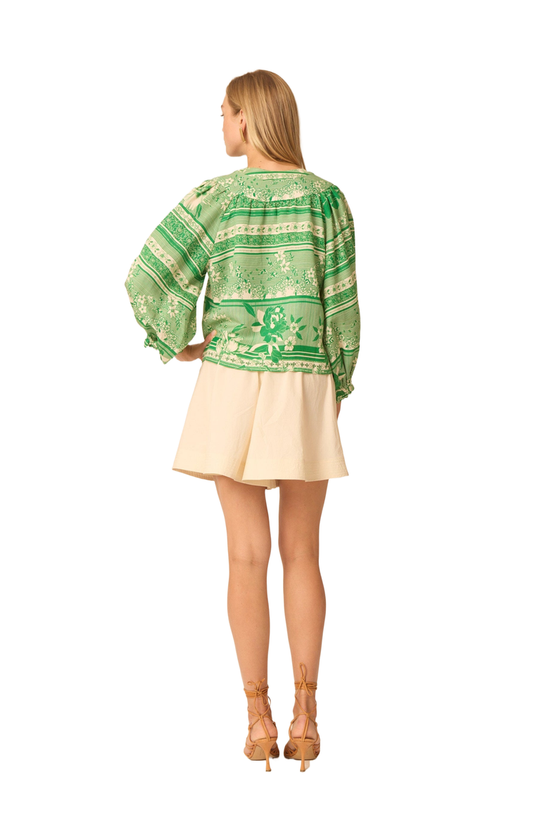 Kayla Blouse, Alternate, color, Floating green floral
