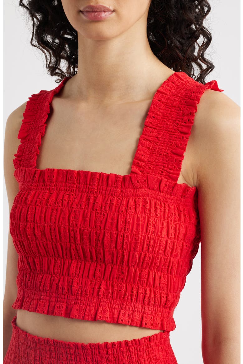 The Azalea Smocked Top, Alternate, color, RED