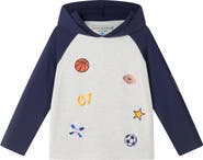 Andy & Evan Kids' Embroidered Patch Detail Stretch Cotton Hoodie