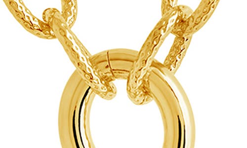 Sterling Forever Carter Round Link Statement Necklace In Gold