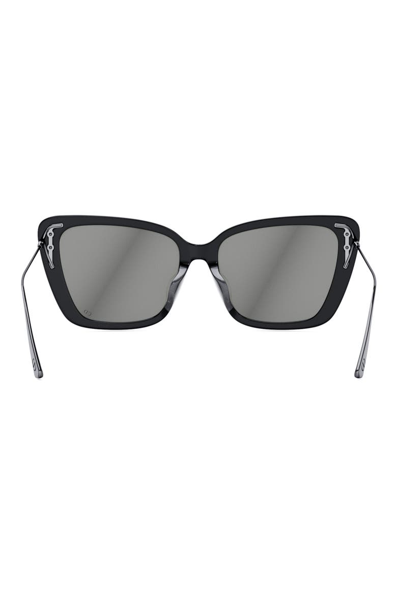 MissDior B5I 54mm Butterfly Sunglasses, Alternate, color, SHINY BLACK / SMOKE MIRROR